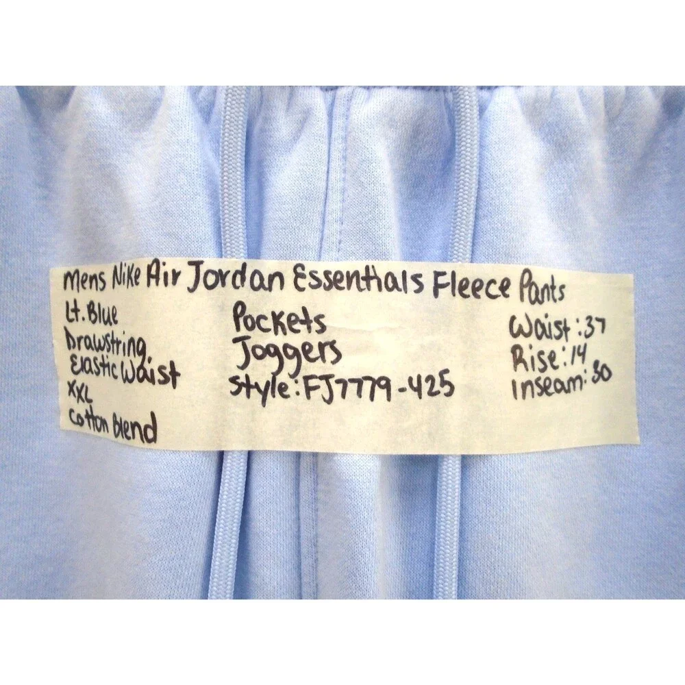 Mens Air Jordan Essentials Fleece 2 Piece Set XXL Lite Blue Pullover & Sweats